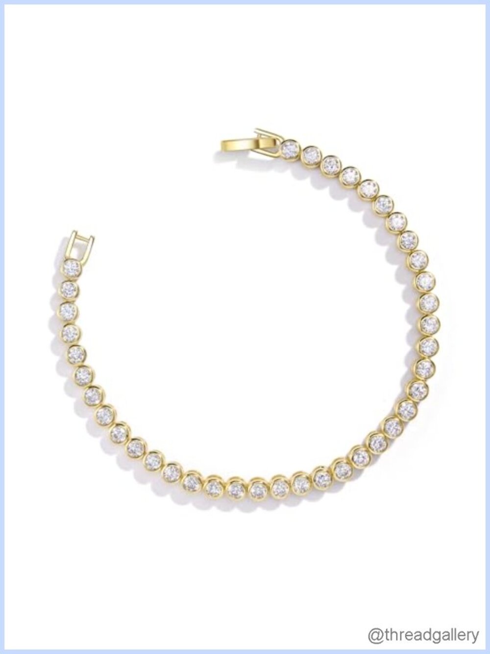 14K Gold Tennis Bracelet Bezel Set Hypoallergenic Women's Jewelry